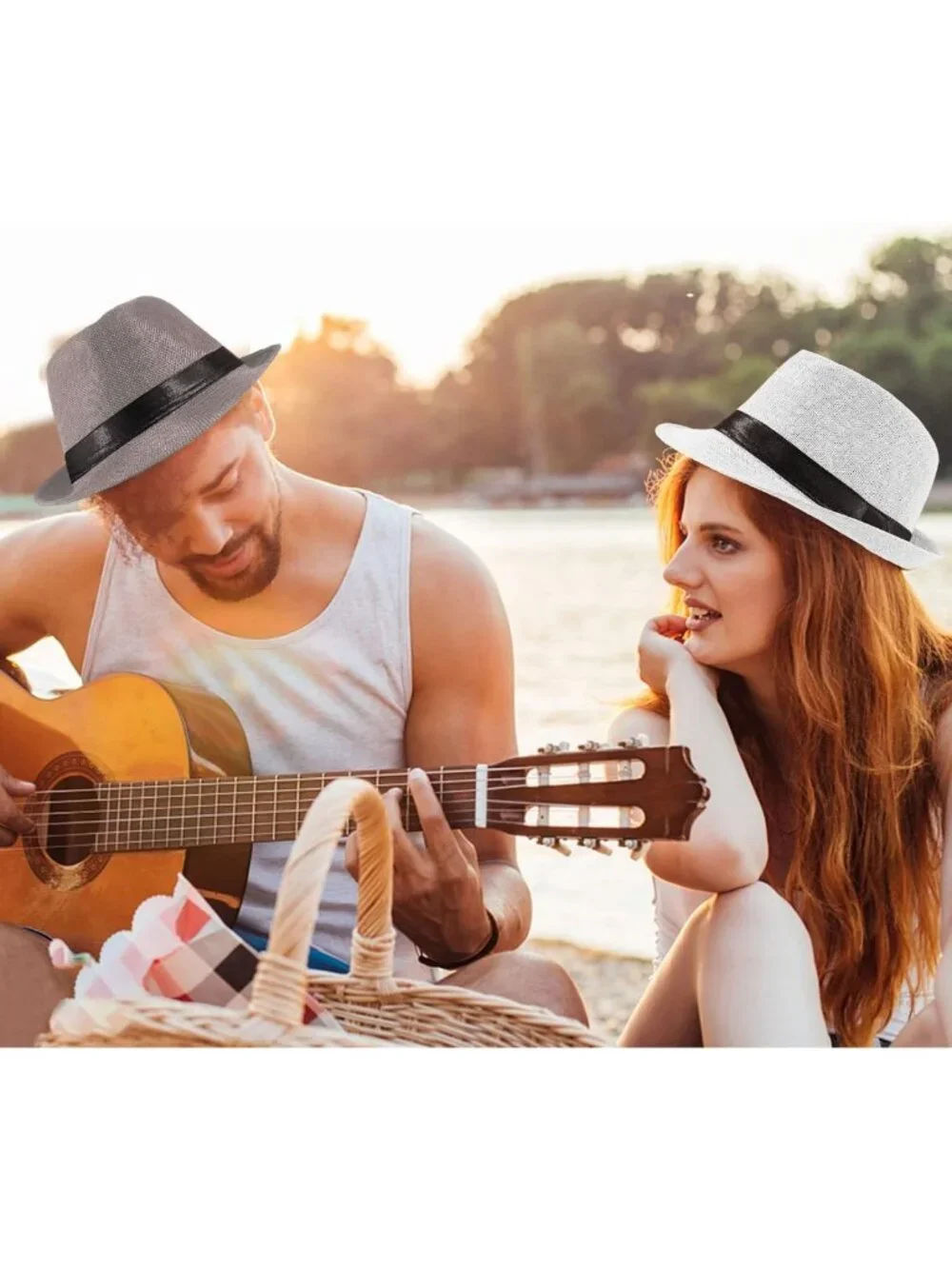 5 Pack Classic Short Brim Fedora Hats for Summer Beach Sun - Unisex Panama Style